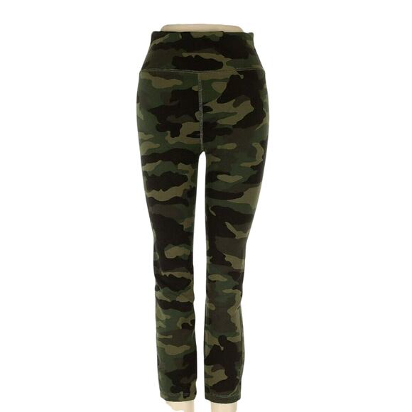 J Crew Size Small Womens 7/8 Leggings Athletic Pants Green Camo - Picture 2 of 5